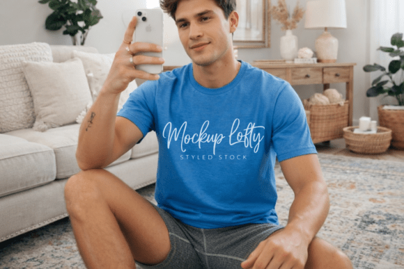BC3001 Heather True Royal T-shirt Mockup: A Strategic Tool for Design and Branding