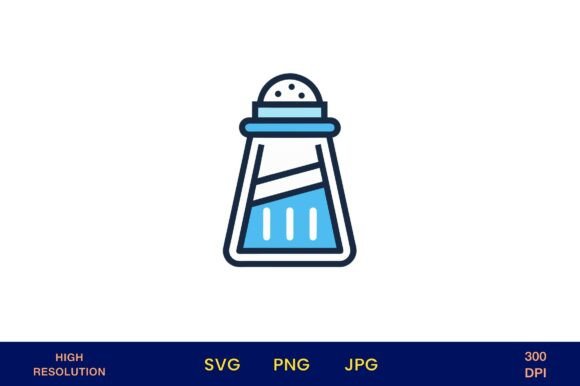 Blue Salt Shaker Icon Vector Design