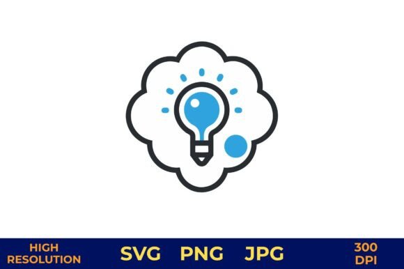 Brain Shaped Lightbulb Vector