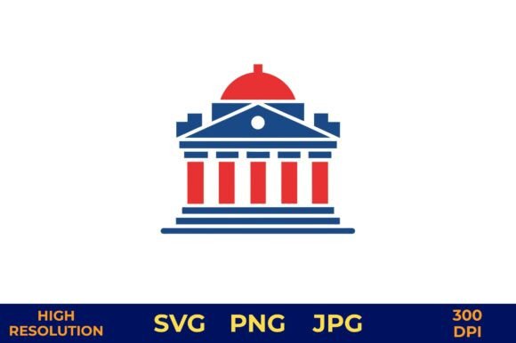 Classic Government Building Vector Icon: A Versatile Design for Modern Use