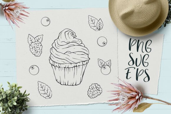 Cupcake Hand-drawn Vector Graphics SVG