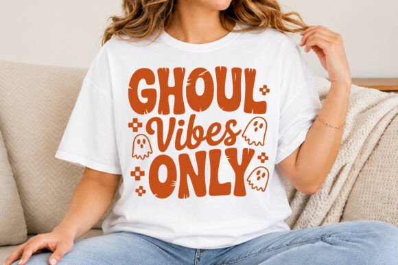 Cute Halloween Ghost T-Shirt Design EPS