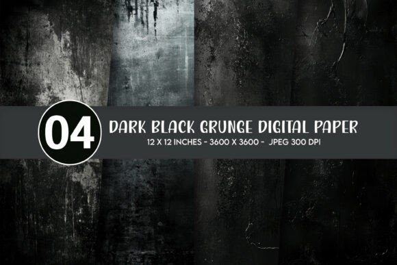 Dark Black Grunge Digital Paper: A Versatile Design for Creative Expression