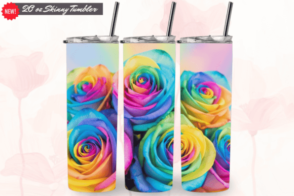Enhancing Custom Drinkware with Rainbow Roses 20 Oz Tumbler Sublimation
