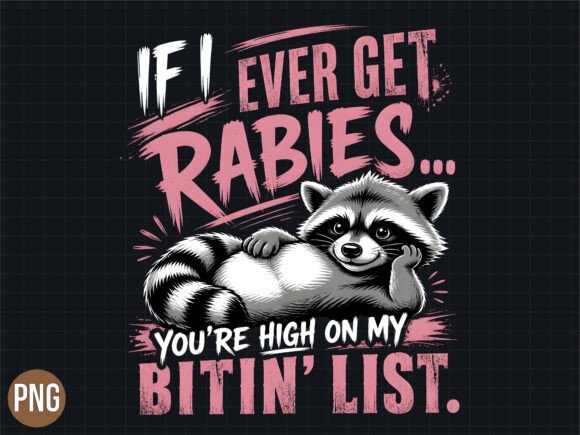 Funny Raccoon Rabies Biting List Art PNG