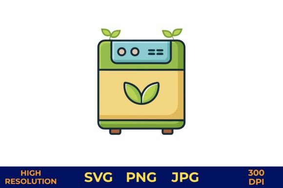 Green Energy Appliance Icon Design