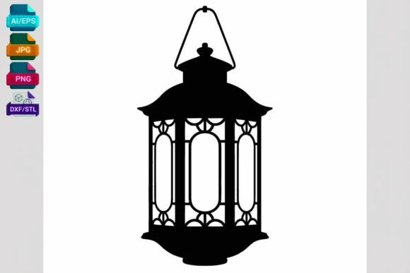 Islamic Lantern Silhouette SVG DXF EPS: A Versatile Digital Design for Crafting