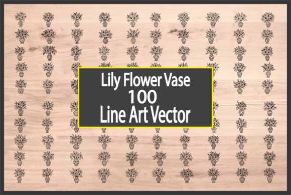 Lily Flower Vase Line Art