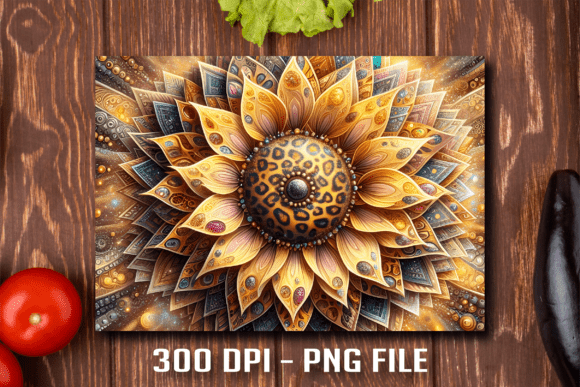 Personalize Your Kitchen with Mandala Leopard Sunflower Cutting Board
