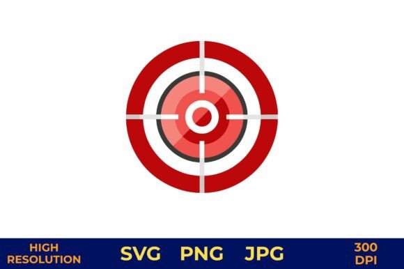 Red Target Icon Vector for Aim Focus
