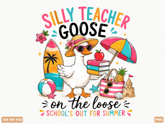 Silly Teacher Goose Summer PNG: A Versatile Design for Creative Projects