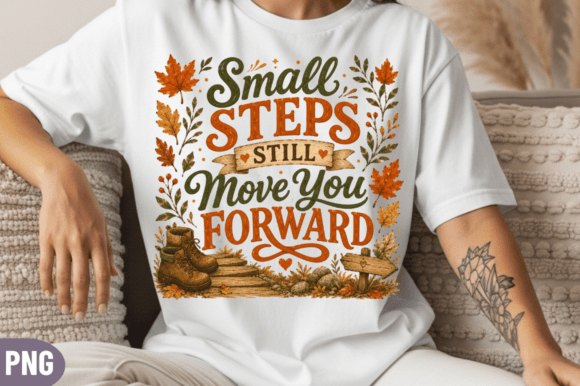 Small Steps Motivational Floral PNG: A Creative Tool for Everyday Use