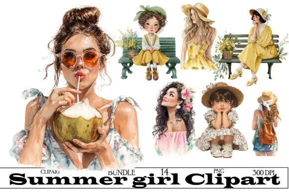 Summer Girl Clipart: A Creative Resource for Design Enthusiasts