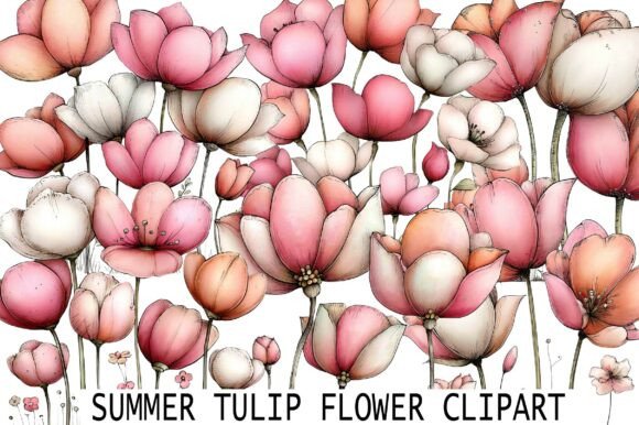 Summer Tulip Flower Clipart