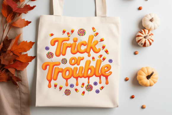 Trick or Trouble Halloween Candy Drip