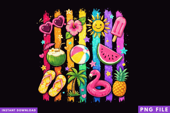 Tropical Summer Neon PNG: A Creative Design for Sublimation and Beyond