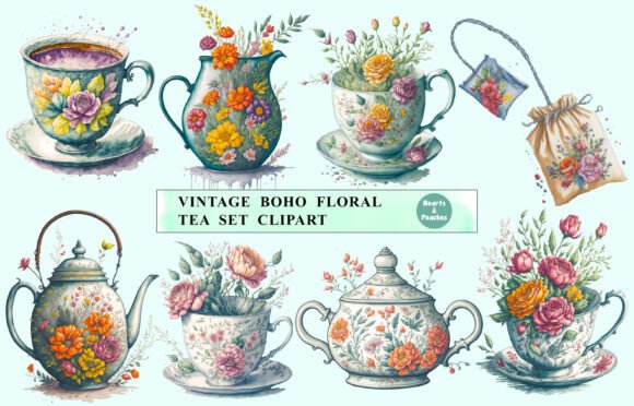 Vintage Boho Floral Tea Set Clipart: A Guide to Choosing and Using It Effectively