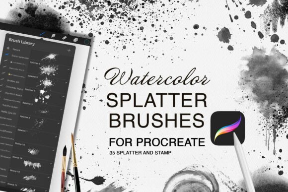 Watercolor Splatter Brushes for Digital Art Creation