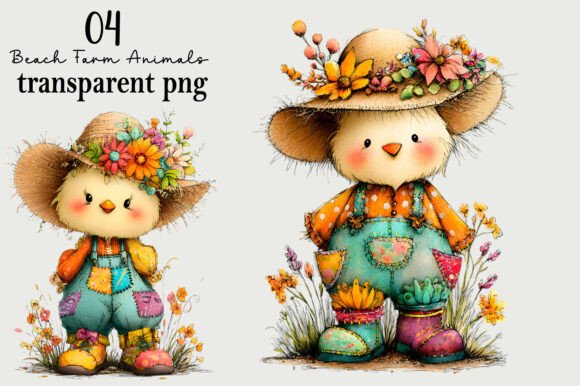 Whimsical Farm Chick Clipart: A Creative Resource for Design Enthusiasts