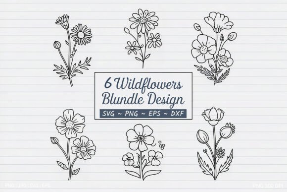 Wildflowers Blooms Design Set: A Versatile Resource for Creative Projects