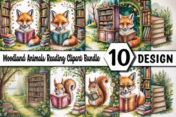 Woodland Animals Reading Clipart Bundle: A Creative Resource for Storybook Enthusiasts